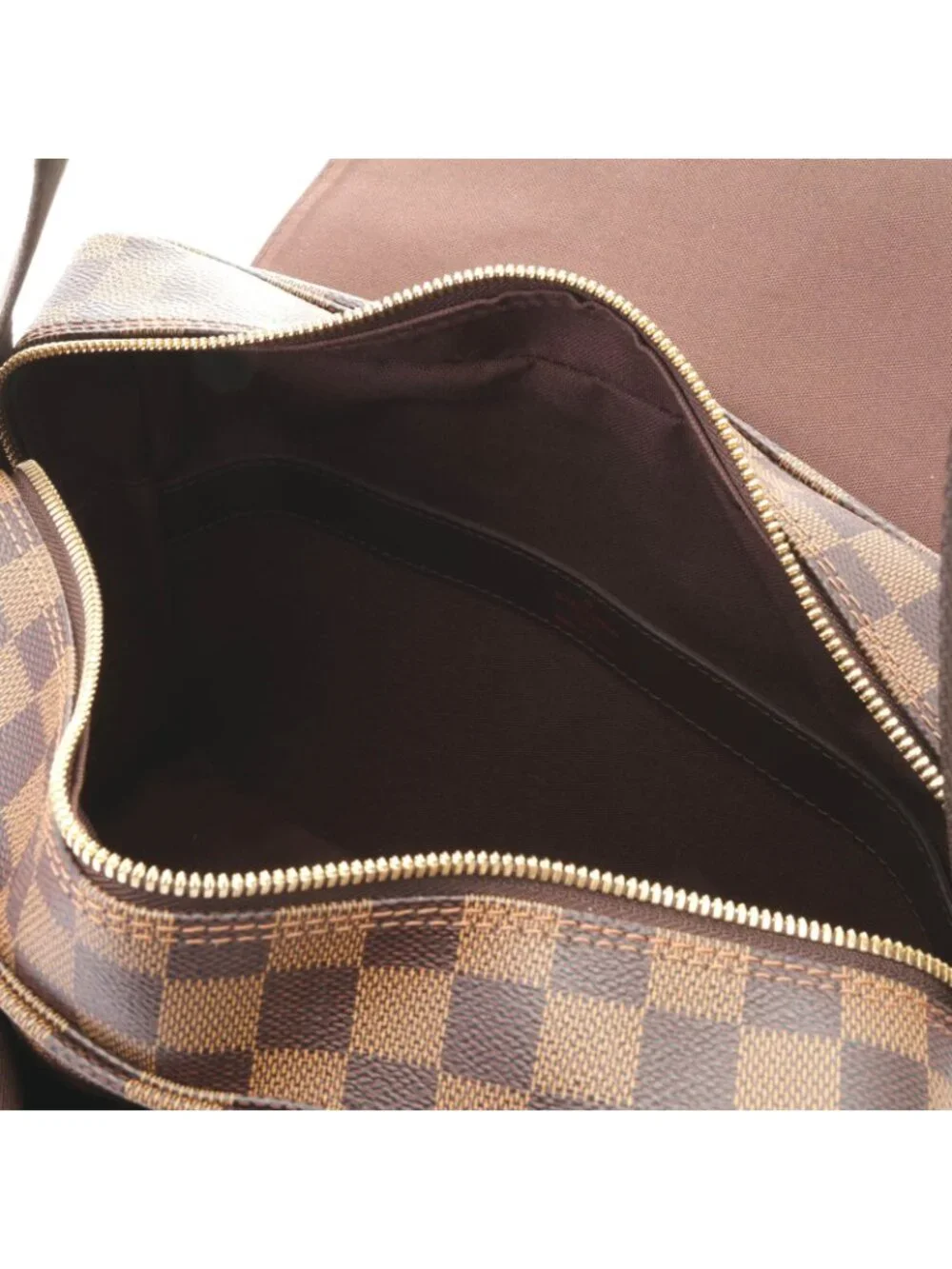 Louis Vuitton Naviglio Damier Shoulder Bag Canvas Brown